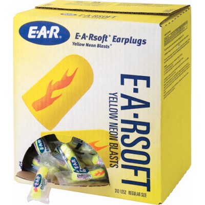 Bouchons d'oreille E-A-RSoft Yellow Neon & Blast 312-1252  , 200 pair/bte